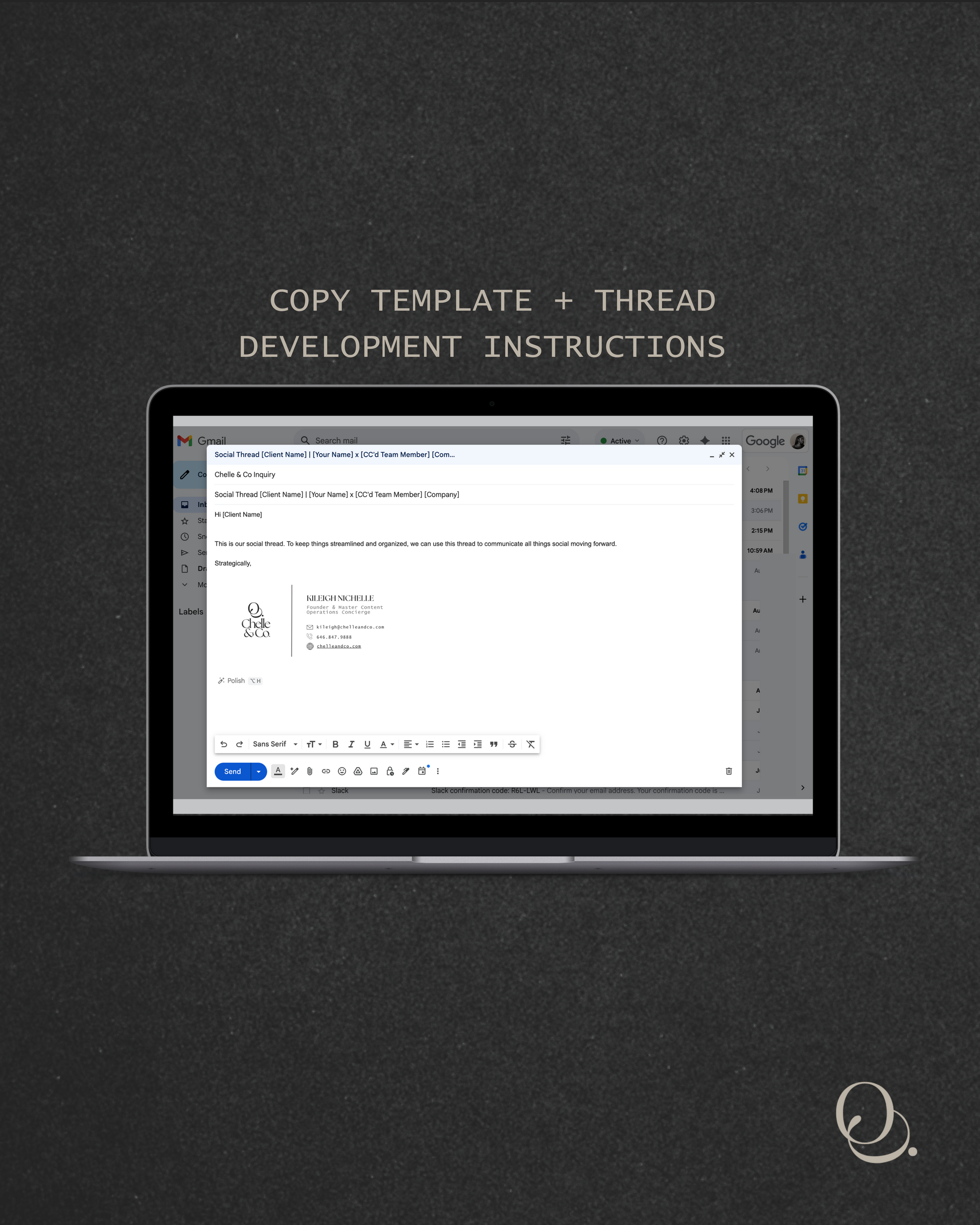 Client Email Copy Template